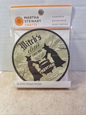Martha Stewart Halloween Collection  Crafts Witch's Elixer Paper Round Coasters